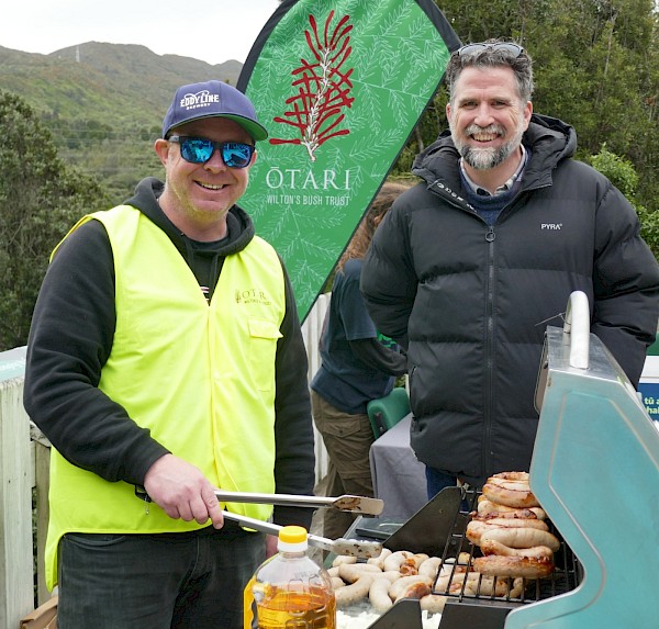 The A Team: Justin on the barbie, helped by Ōtari Manager, Tim Park